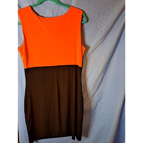 Enfocus Petite Orange and Black Knee Length Dress - Picture 4 of 4